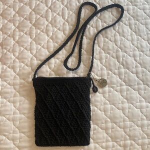 Xhilaration Black Textured Crossbody Bag